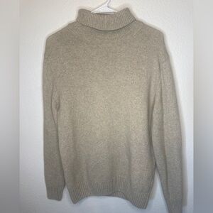 Zara Men's Neutral Beige 71% Wool Crewneck Sweater